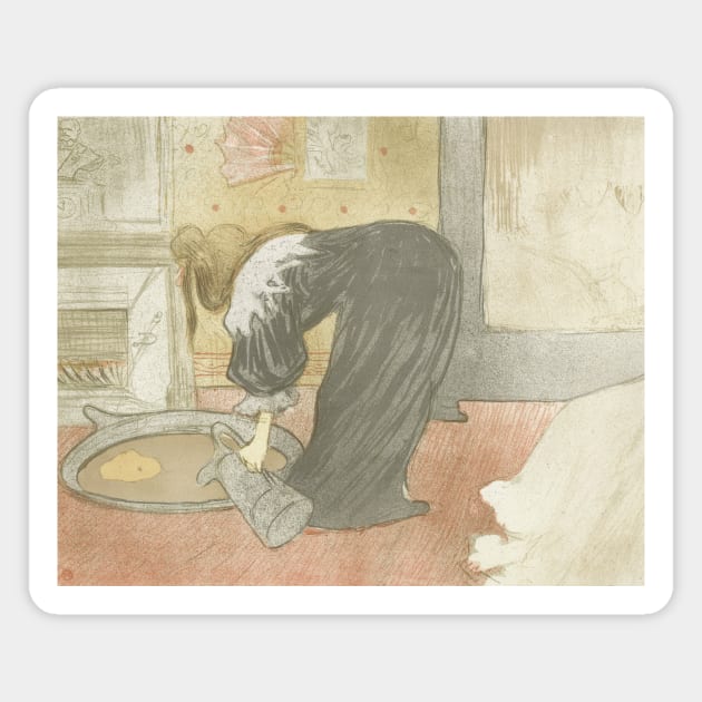 Elles - Woman at the Tub by Henri de Toulouse-Lautrec Magnet by Classic Art Stall